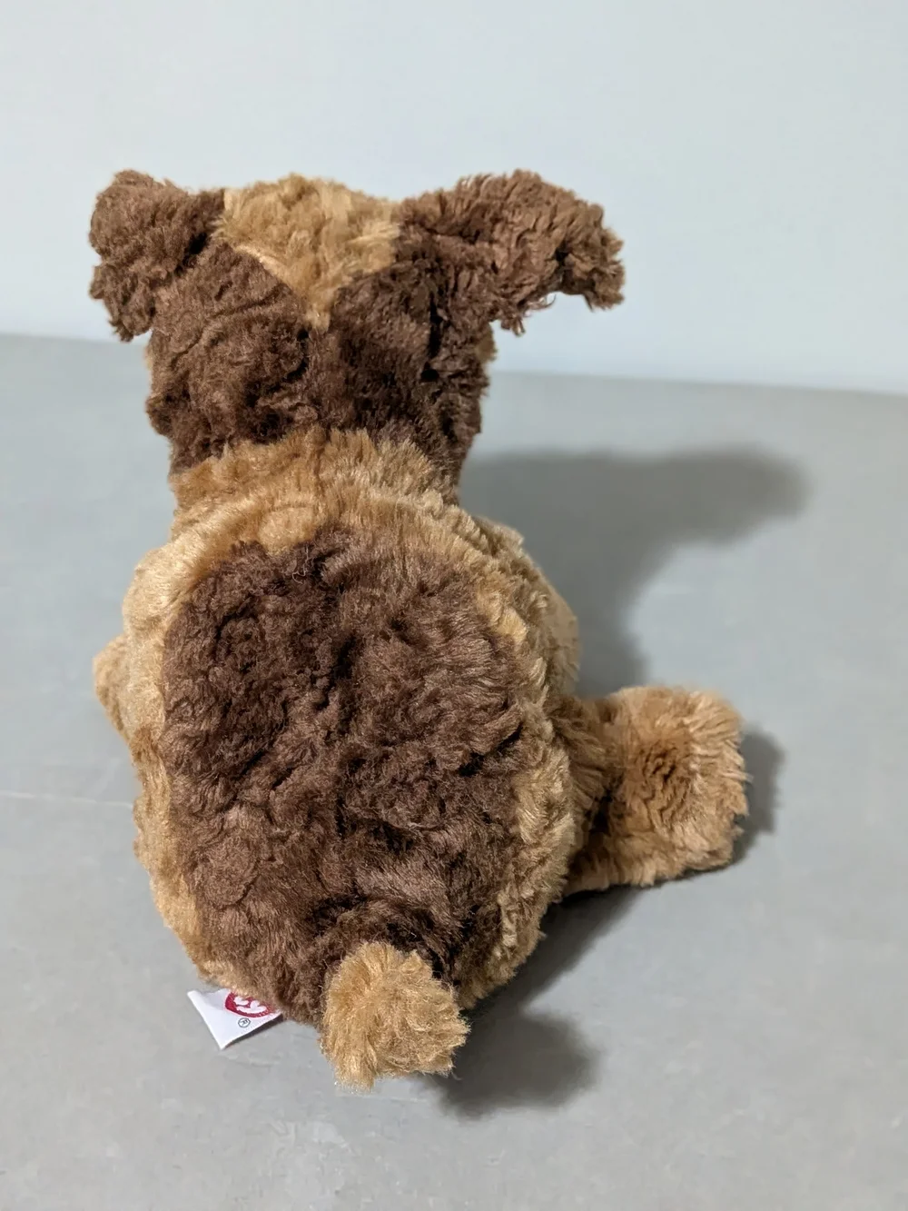 TY Beanie Stuffed Plush Animal CHIPS Dog Light & Dark Brown Vintage 1996